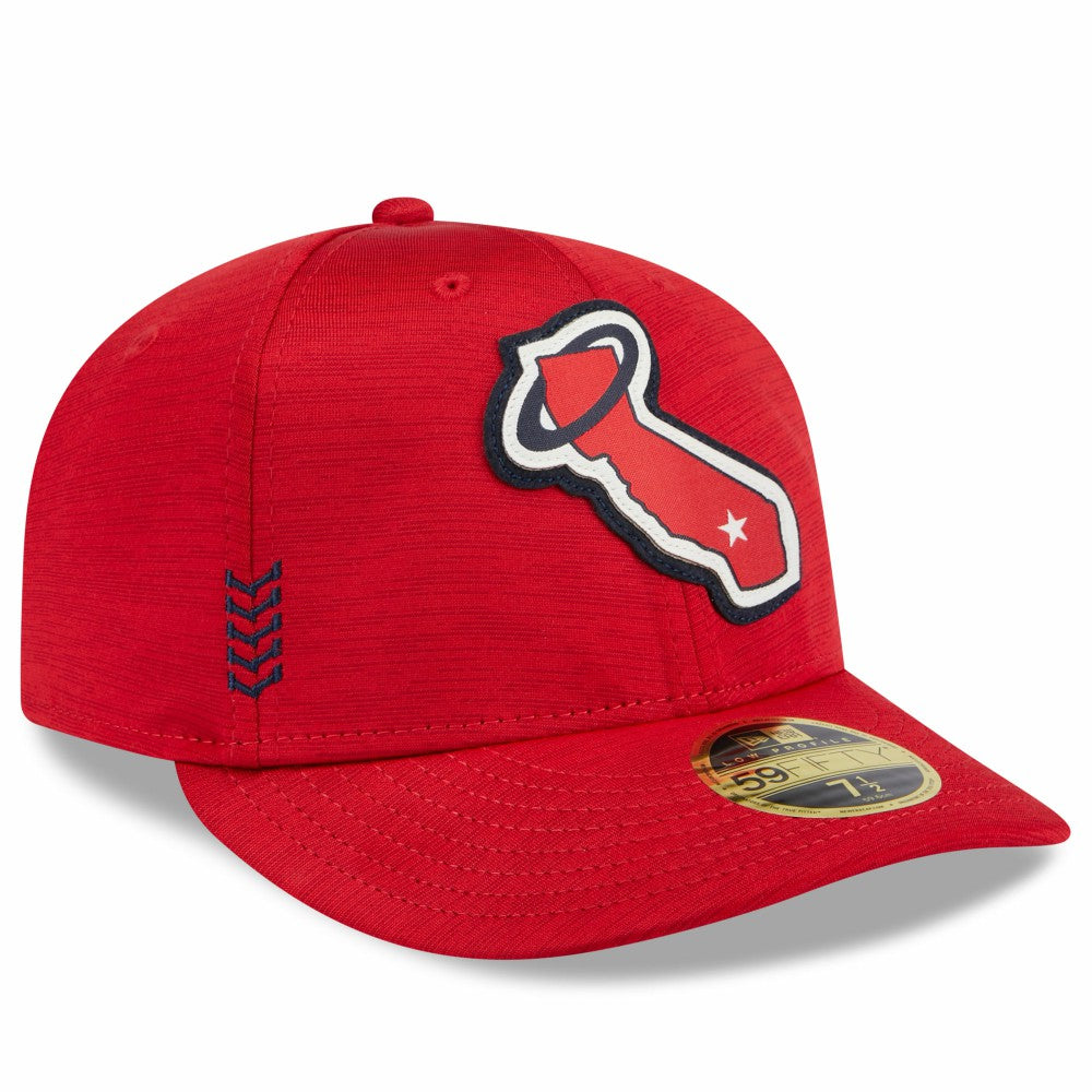 Los Angeles Angels New Era 2024 Clubhouse Low Profile 59FIFTY Fitted Hat - Red Hats