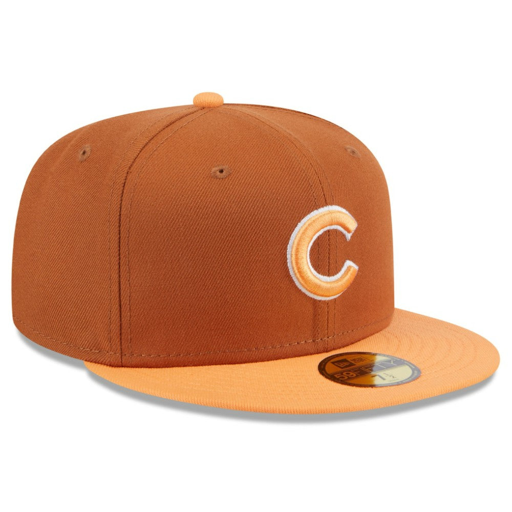 Chicago Cubs New Era Spring Color Basic Two-Tone 59FIFTY Fitted Hat - Brown/Orange Hats