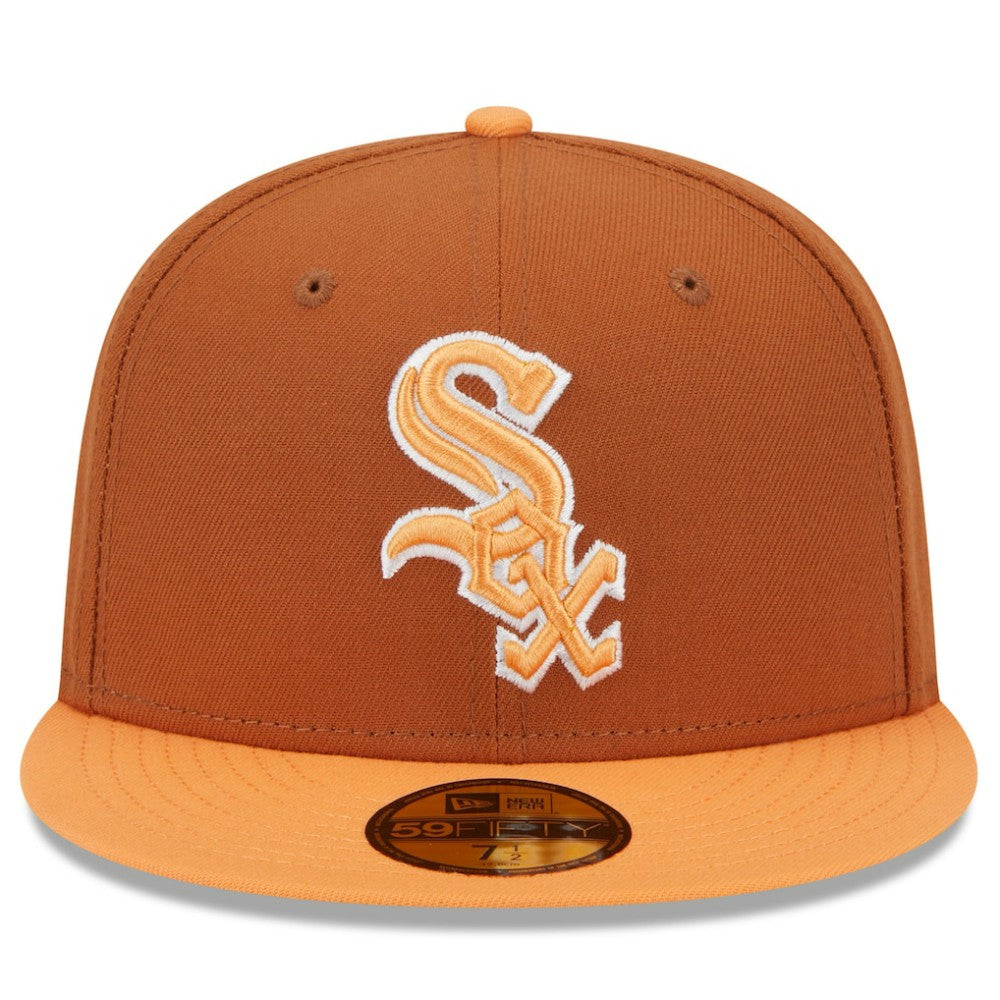 Chicago White Sox New Era Spring Color Basic Two-Tone 59FIFTY Fitted Hat - Brown/Orange Hats