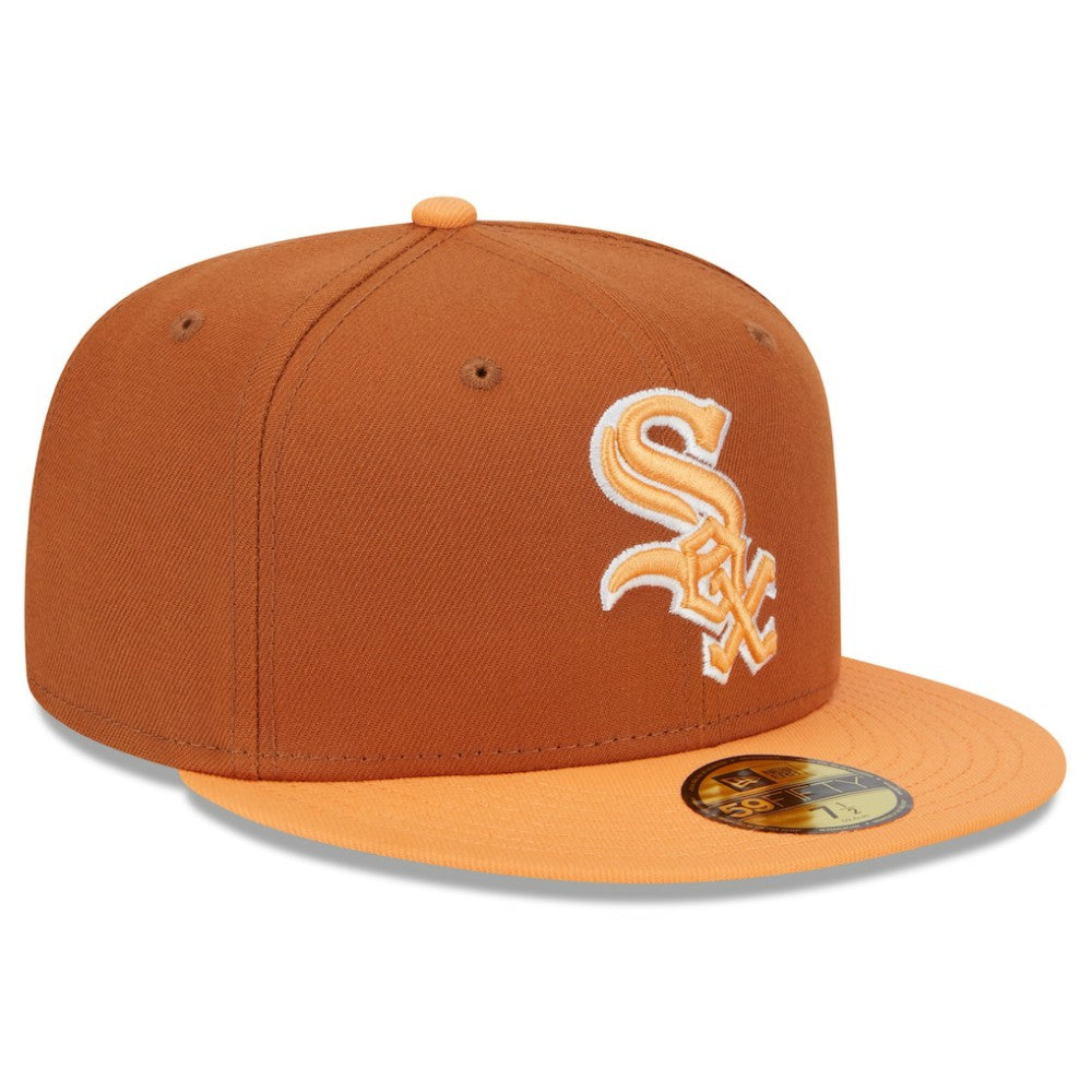 Chicago White Sox New Era Spring Color Basic Two-Tone 59FIFTY Fitted Hat - Brown/Orange Hats