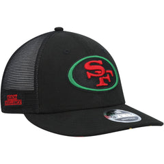 San Francisco 49ers New Era Black Excellence Collection Trucker Low Profile 9FIFTY Snapback Hat Black