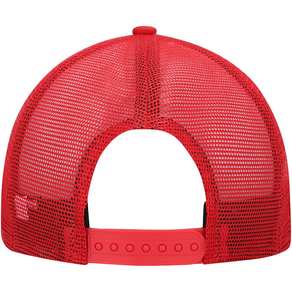 San Francisco 49ers New Era Black Excellence Collection Wordmark Trucker Low Profile 9FIFTY Snapback Hat Scarlet