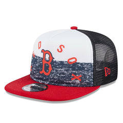 Boston Red Sox New Era Team Foam Front A-Frame Trucker 9FIFTY Snapback Hat - White/Red Hats
