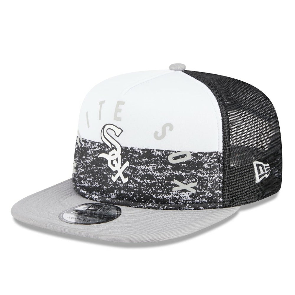 Chicago White Sox New Era Team Foam Front A-Frame Trucker 9FIFTY Snapback Hat - White/Gray Hats
