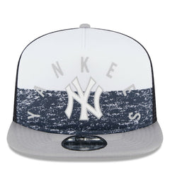 New York Yankees New Era Team Foam Front A-Frame Trucker 9FIFTY Snapback Hat - White/Gray Hats