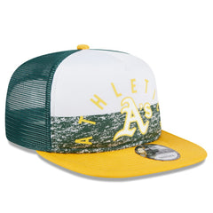 Athletics New Era Team Foam Front A-Frame Trucker 9FIFTY Snapback Hat - White/Gold Hats