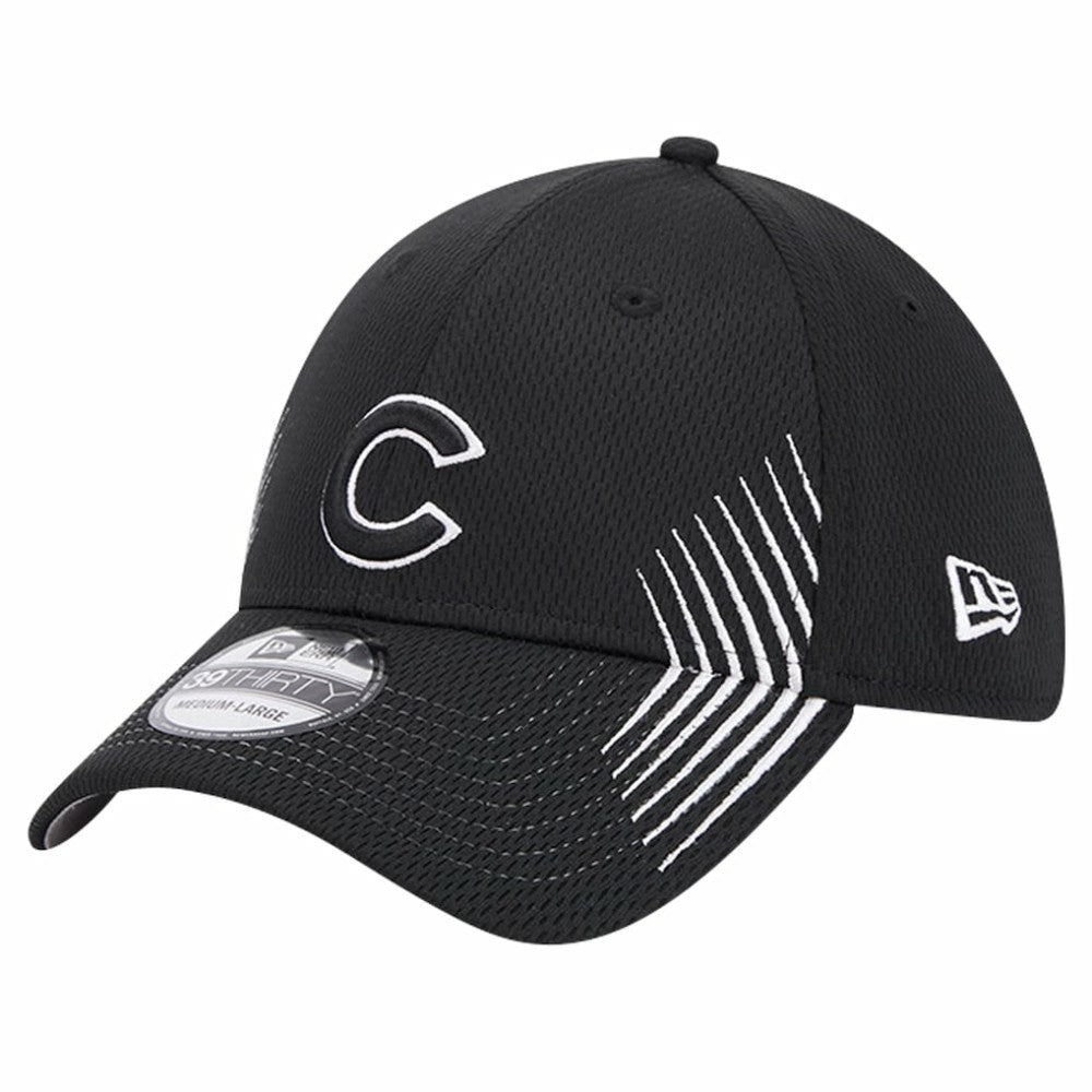 Chicago Cubs New Era Active Dash Mark 39THIRTY Flex Hat - Black Hats