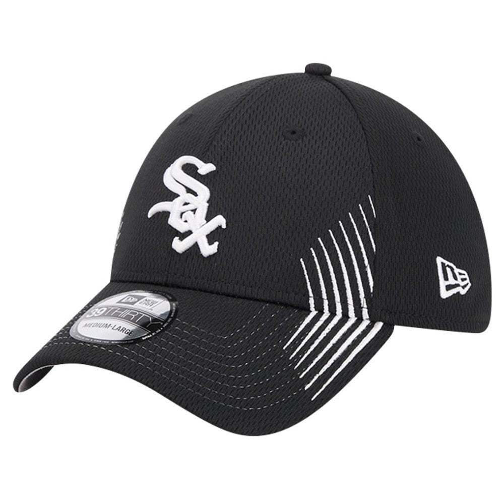 Chicago White Sox New Era Active Dash Mark 39THIRTY Flex Hat - Black Hats