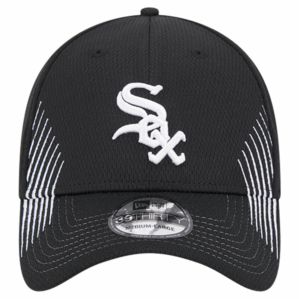 Chicago White Sox New Era Active Dash Mark 39THIRTY Flex Hat - Black Hats