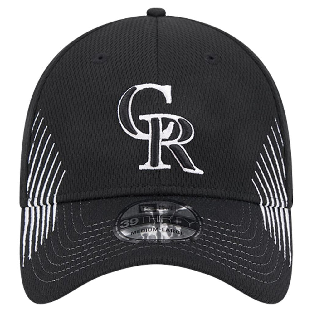 Colorado Rockies New Era Active Dash Mark 39THIRTY Flex Hat - Black Hats