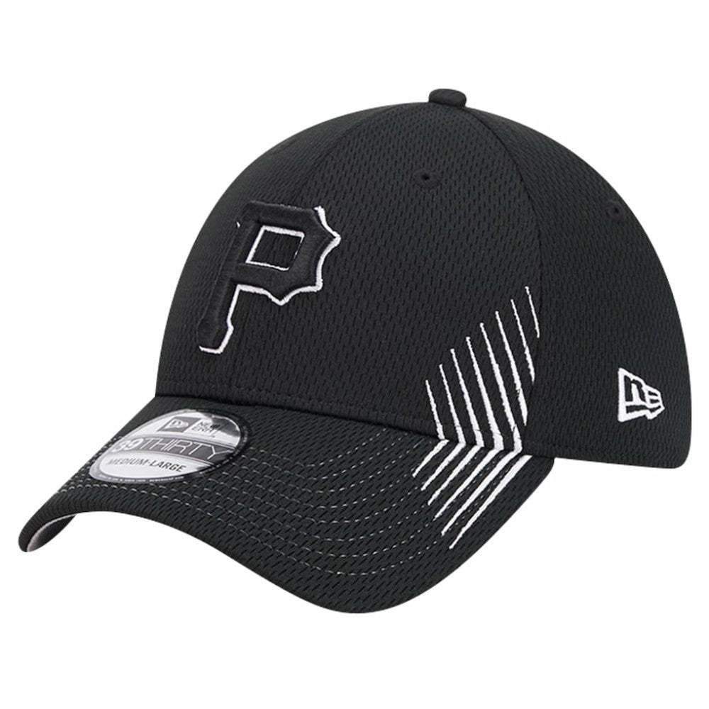 Pittsburgh Pirates New Era Active Dash Mark 39THIRTY Flex Hat - Black Hats
