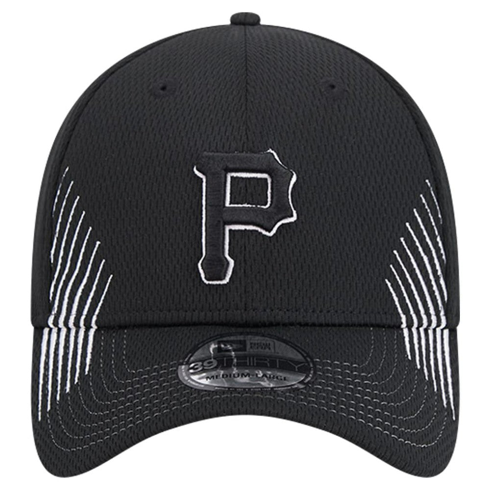 Pittsburgh Pirates New Era Active Dash Mark 39THIRTY Flex Hat - Black Hats