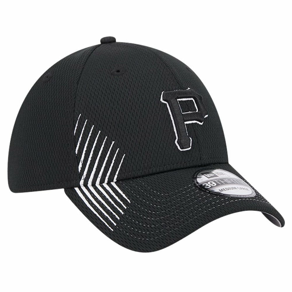 Pittsburgh Pirates New Era Active Dash Mark 39THIRTY Flex Hat - Black Hats