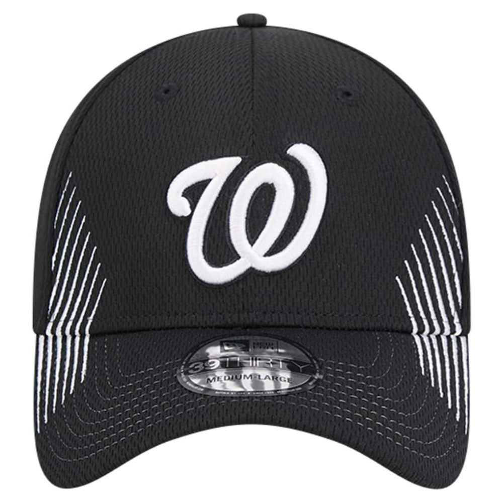 Washington Nationals New Era Active Dash Mark 39THIRTY Flex Hat - Black Hats
