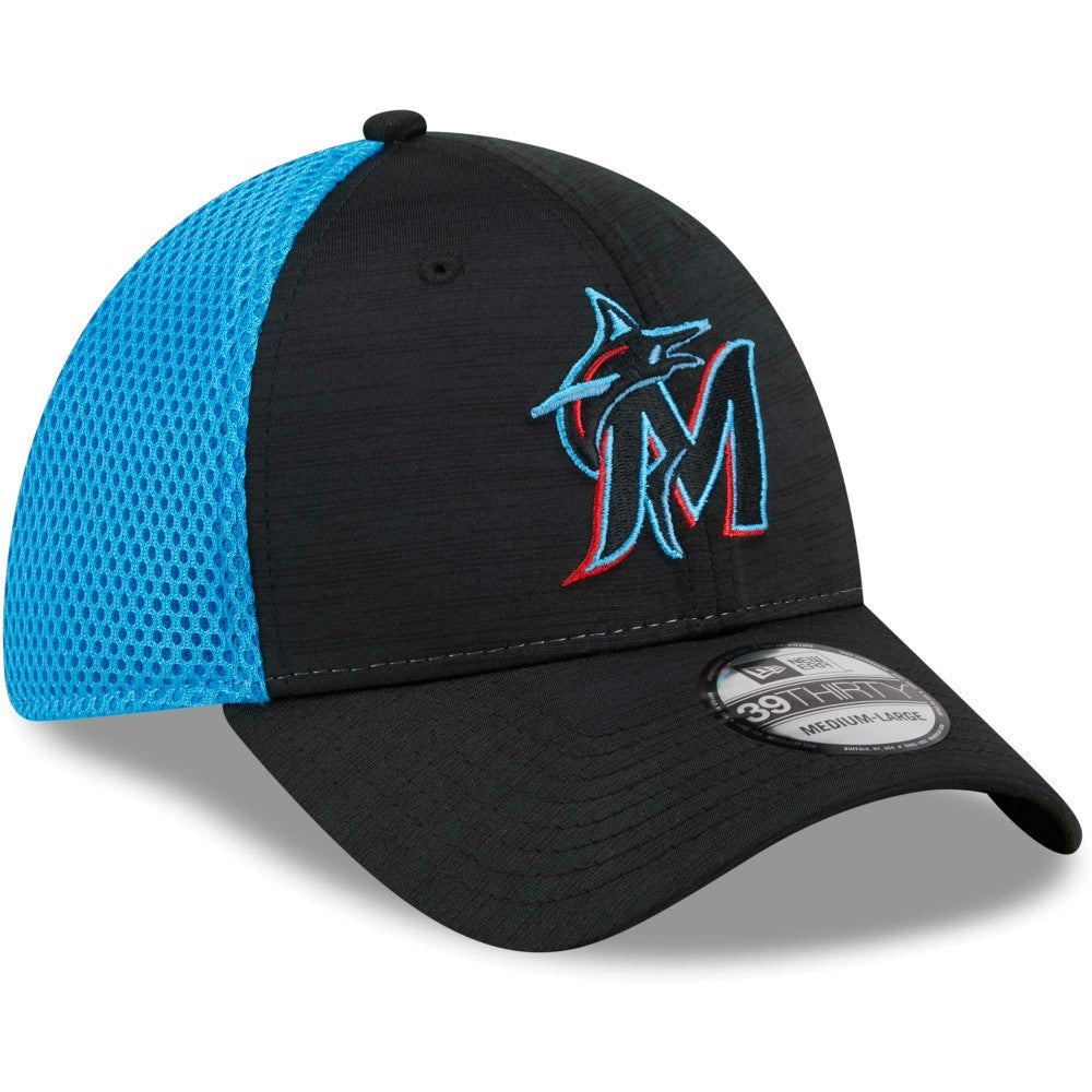 Miami Marlins New Era Neo 39THIRTY Flex Hat - Black Hats