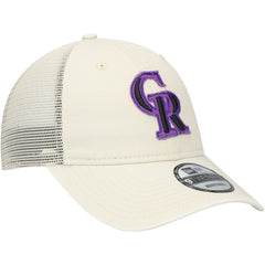 Colorado Rockies New Era Game Day 9TWENTY Adjustable Trucker Hat - Stone Hats