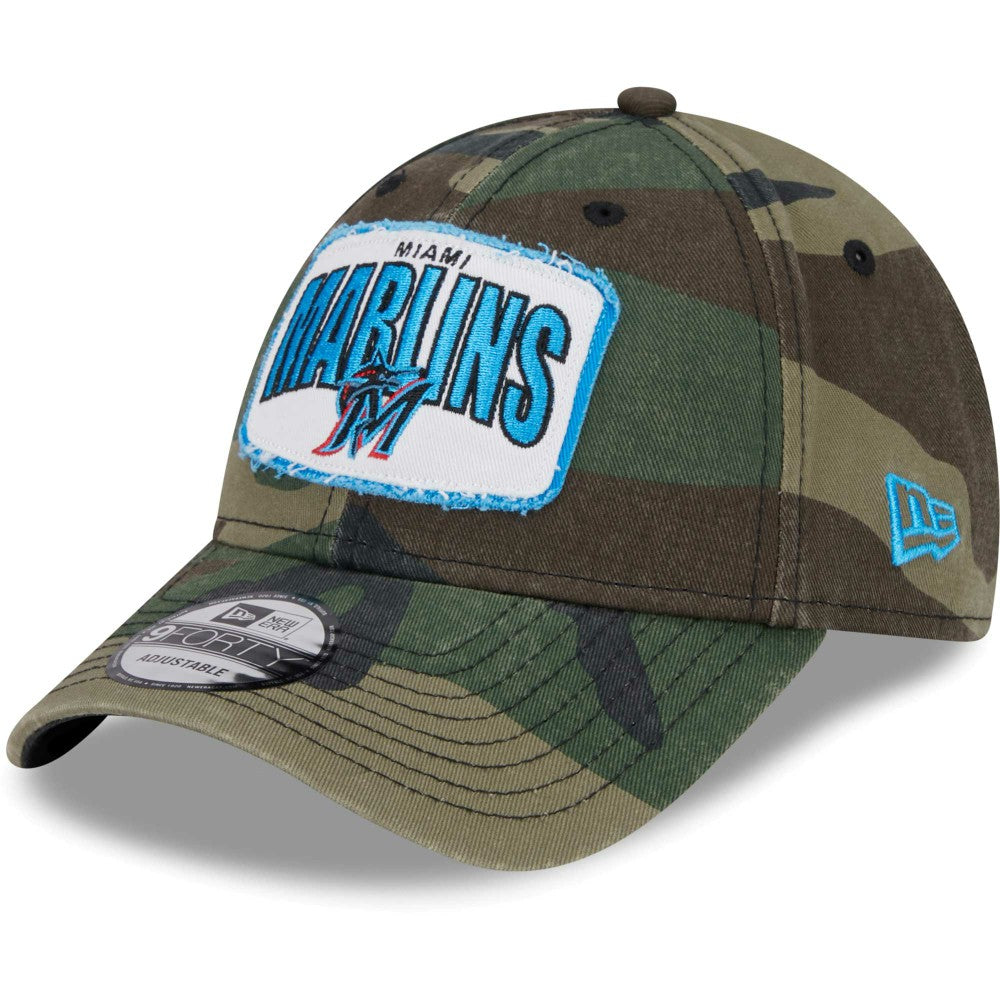 Miami Marlins New Era Gameday 9FORTY Adjustable Hat - Camo Hats