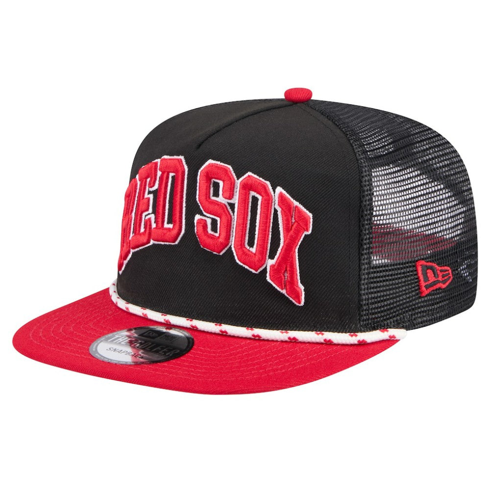 Boston Red Sox New Era Throwback Meshback Golfer Hat - Black Hats