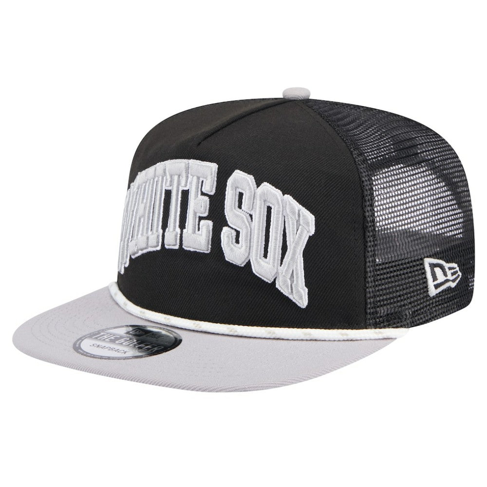 Chicago White Sox New Era Throwback Meshback Golfer Hat - Black Hats