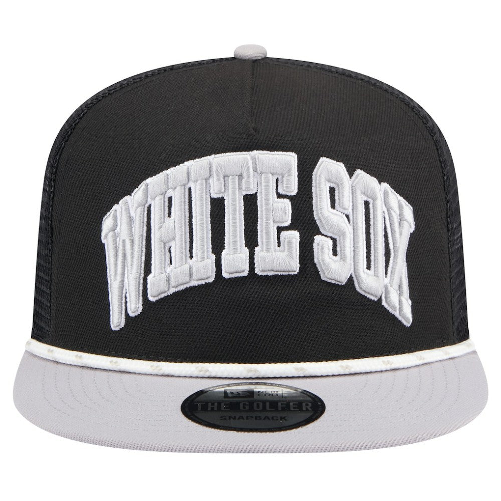 Chicago White Sox New Era Throwback Meshback Golfer Hat - Black Hats