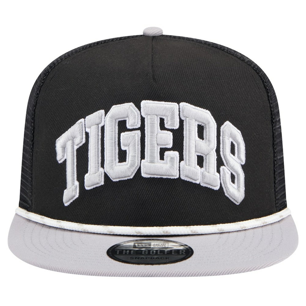 Detroit Tigers New Era Throwback Meshback Golfer Hat - Black Hats