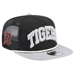Detroit Tigers New Era Throwback Meshback Golfer Hat - Black Hats