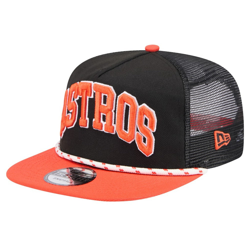 Houston Astros New Era Throwback Meshback Golfer Hat - Black Hats
