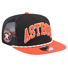 Houston Astros New Era Throwback Meshback Golfer Hat - Black Hats