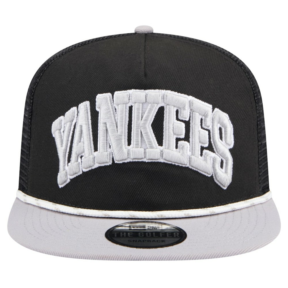 New York Yankees New Era Throwback Meshback Golfer Hat - Black Hats