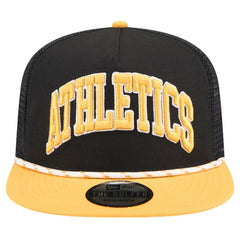 Athletics New Era Throwback Meshback Golfer Hat - Black Hats
