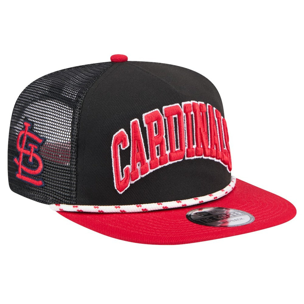 St. Louis Cardinals New Era Throwback Meshback Golfer Hat - Black Hats