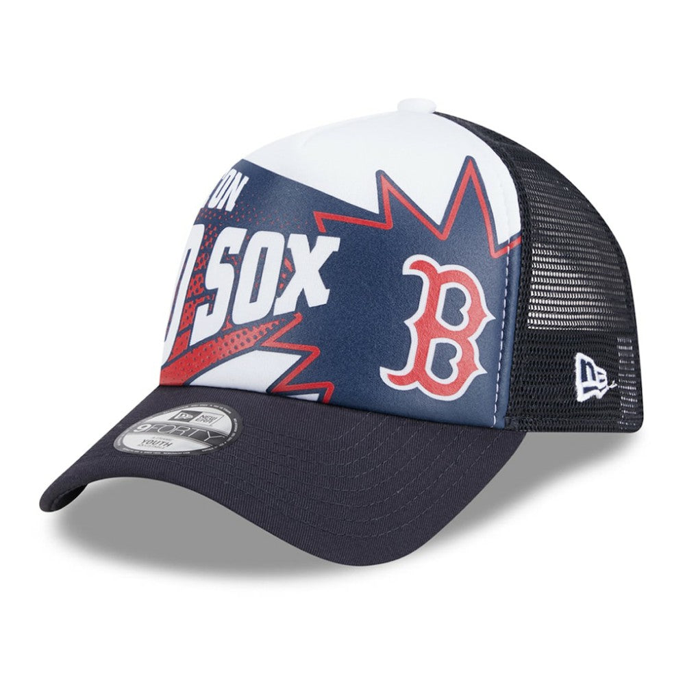 Boston Red Sox New Era Youth Boom 9FORTY Adjustable Hat - Navy Hats