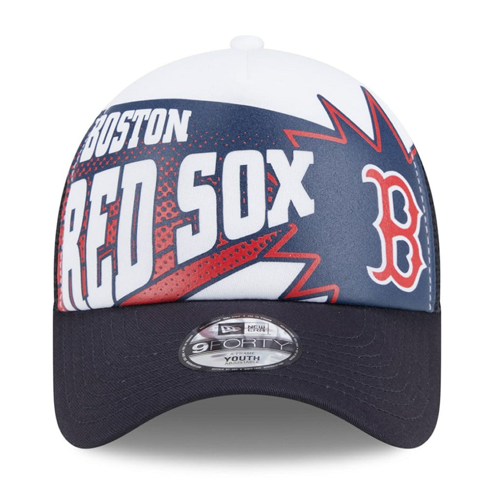 Boston Red Sox New Era Youth Boom 9FORTY Adjustable Hat - Navy Hats