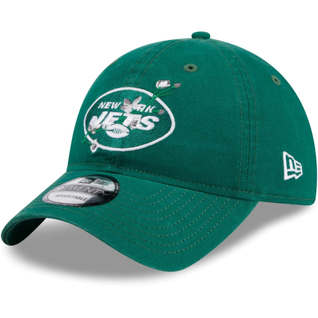 New York Jets New Era Women's Game Day Flower 9TWENTY Adjustable Hat Green