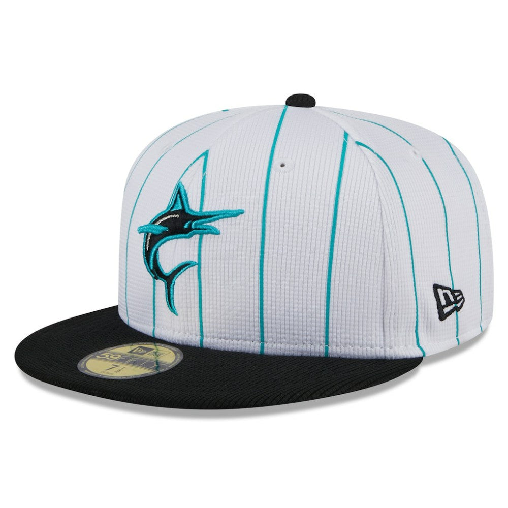 Miami Marlins New Era 2025 Batting Practice 59FIFTY Fitted Hat - White Hats