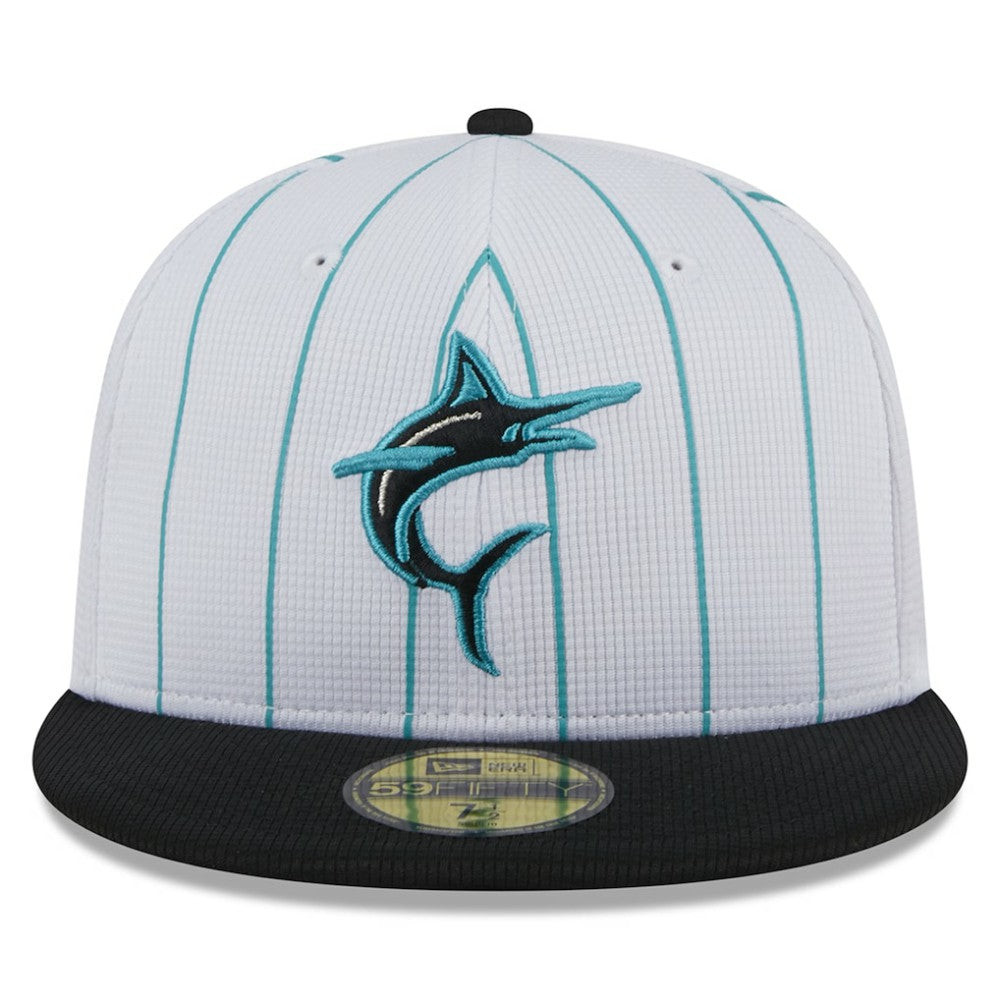 Miami Marlins New Era 2025 Batting Practice 59FIFTY Fitted Hat - White Hats
