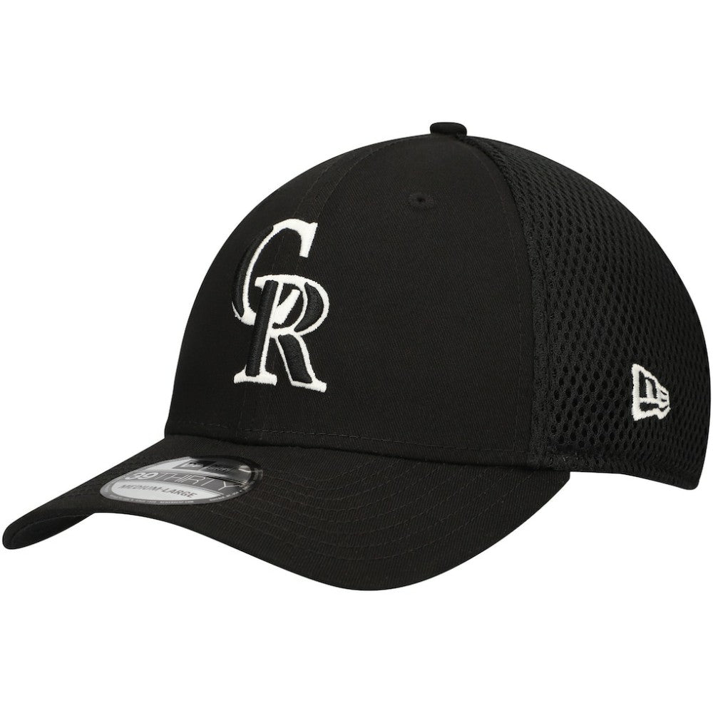 Colorado Rockies New Era Neo 39THIRTY Flex Hat - Black/White Hats