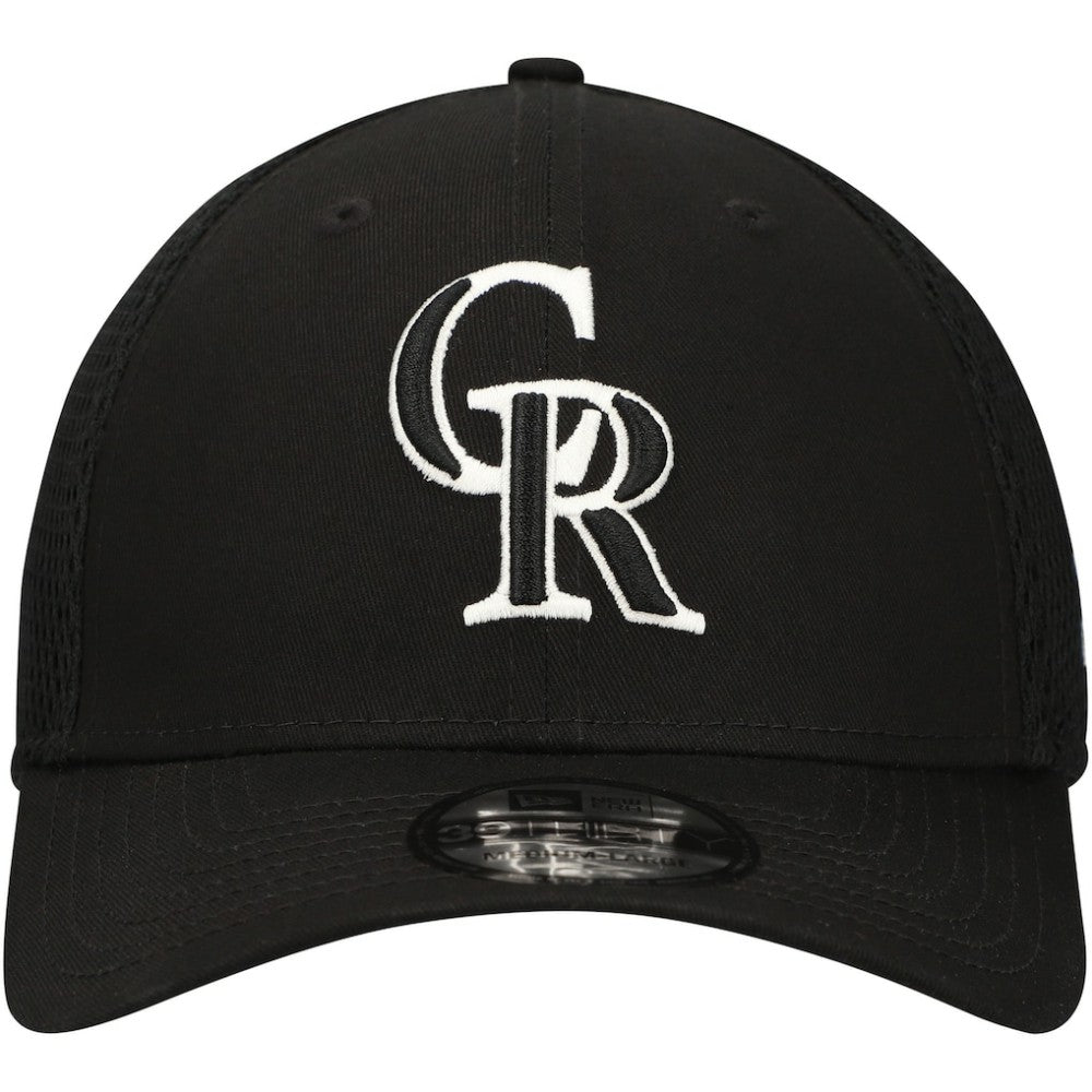 Colorado Rockies New Era Neo 39THIRTY Flex Hat - Black/White Hats