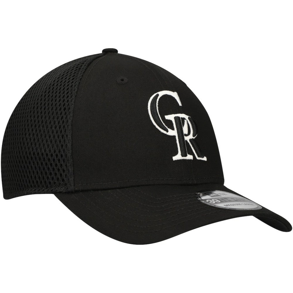 Colorado Rockies New Era Neo 39THIRTY Flex Hat - Black/White Hats