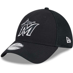 Miami Marlins New Era Neo 39THIRTY Flex Hat - Black/White Hats
