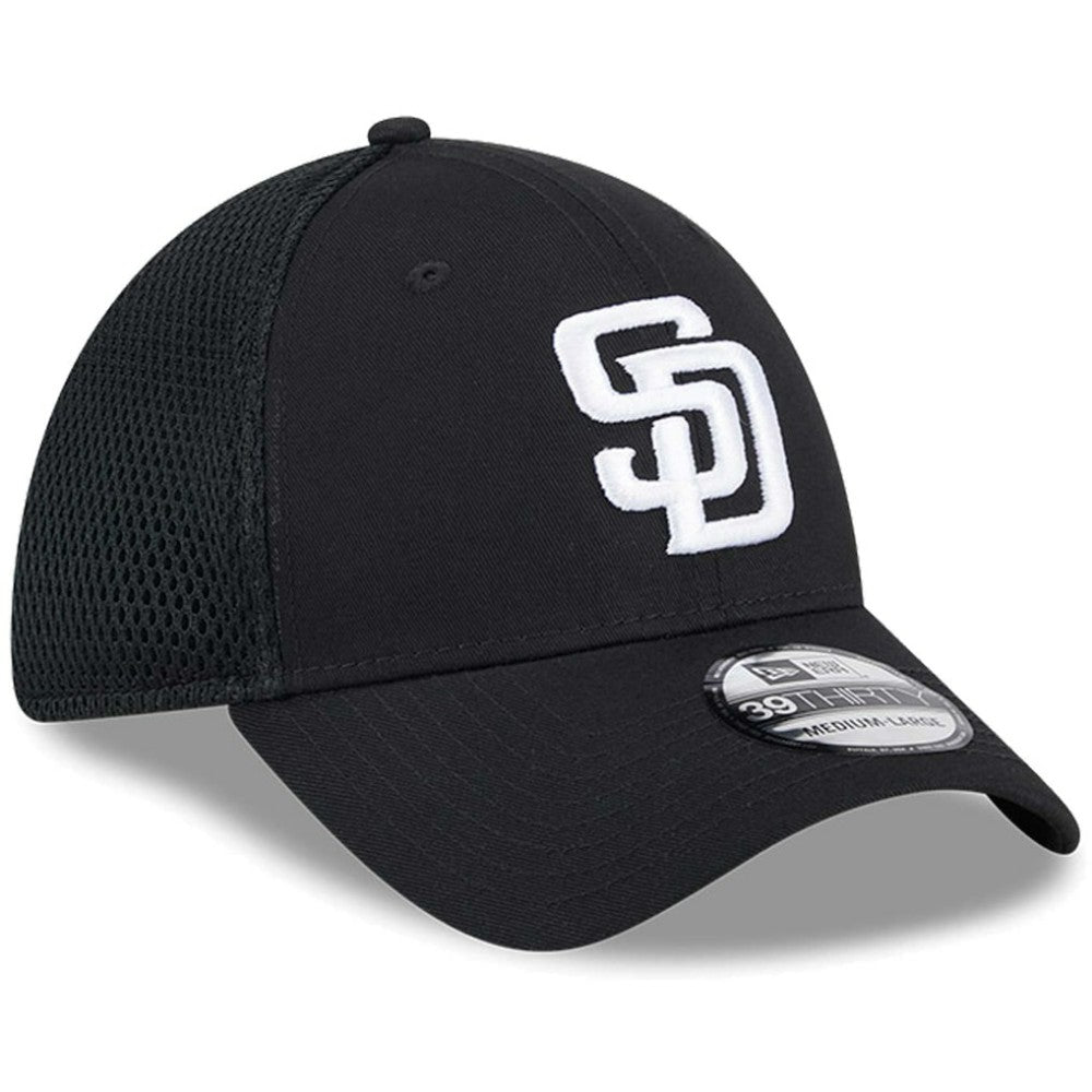 San Diego Padres New Era Neo 39THIRTY Flex Hat - Black/White Hats