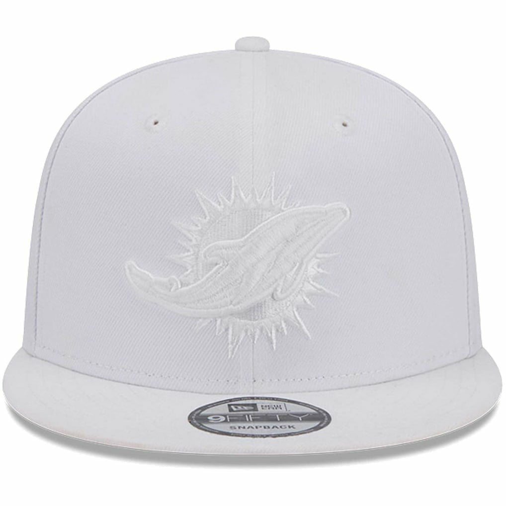 Miami Dolphins New Era Main White on White 9FIFTY Snapback Hat