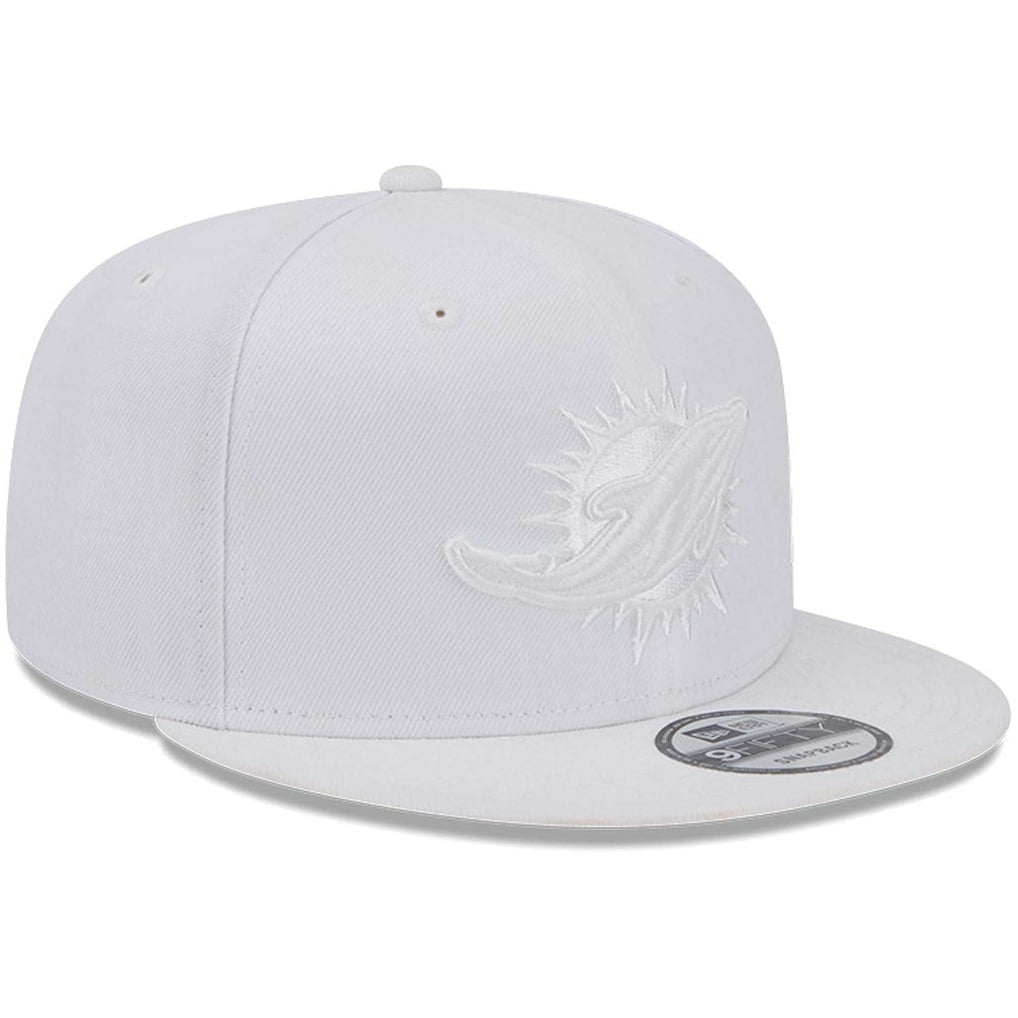 Miami Dolphins New Era Main White on White 9FIFTY Snapback Hat