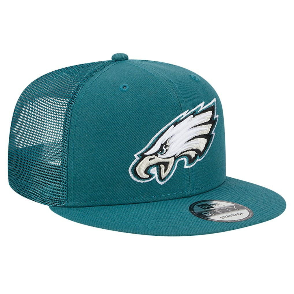 Philadelphia Eagles New Era Main Trucker 9FIFTY Snapback Hat Midnight Green