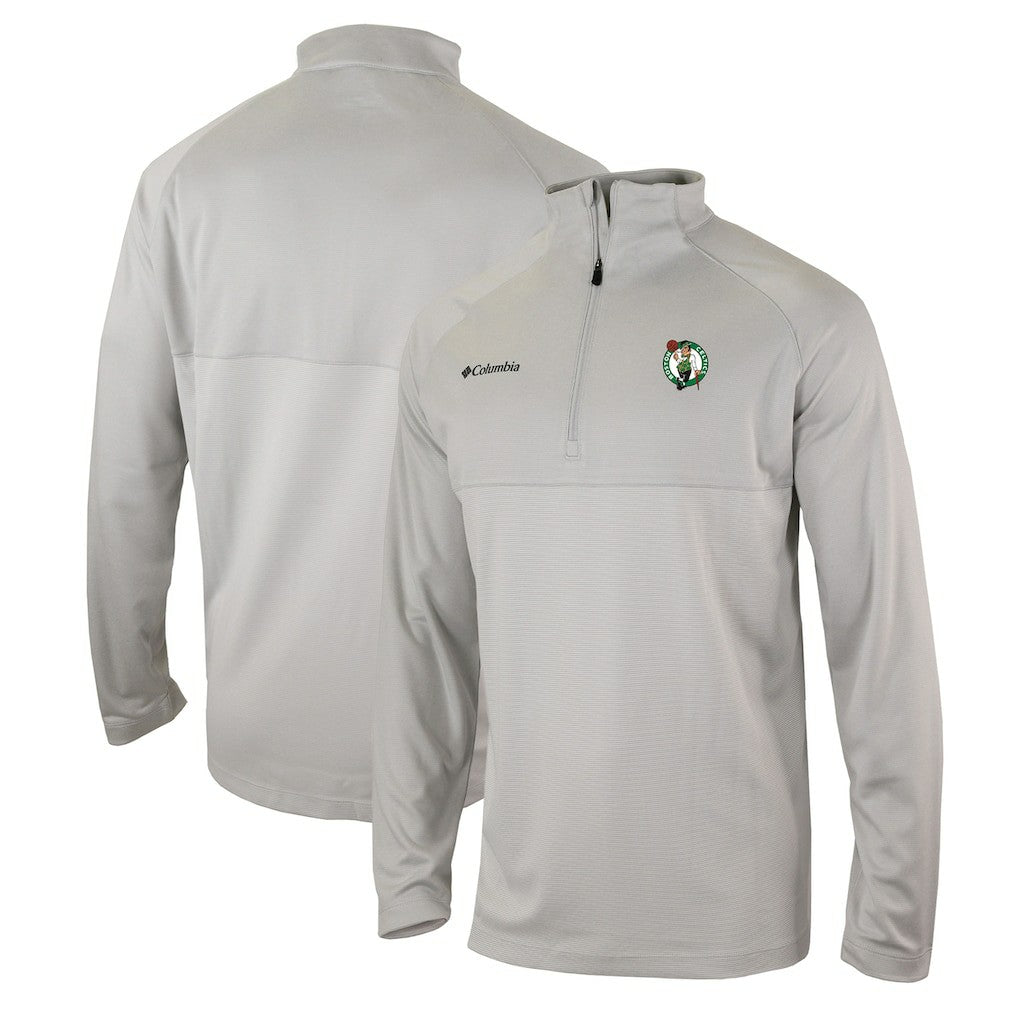 Boston Celtics Omni-Wick Rockin' It Quarter-Zip Pullover Top Heather Gray