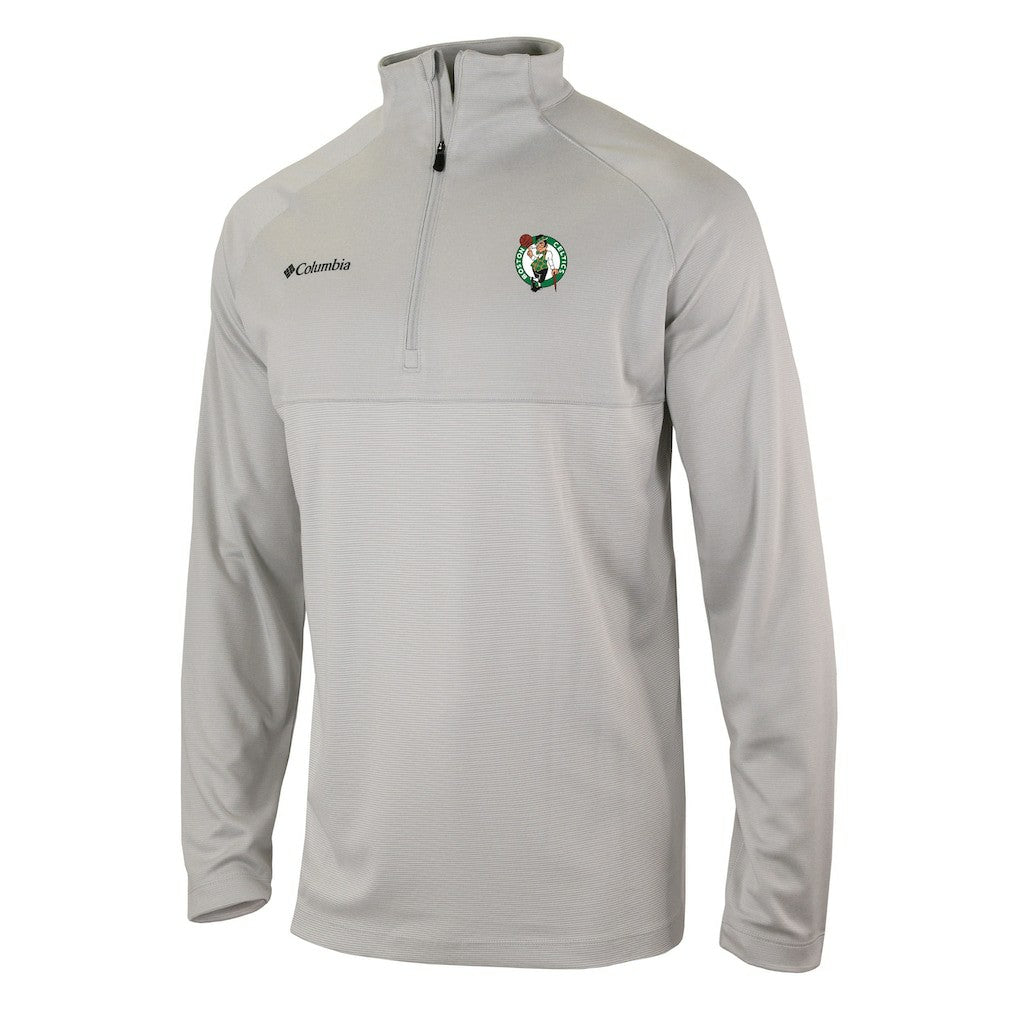 Boston Celtics Omni-Wick Rockin' It Quarter-Zip Pullover Top Heather Gray