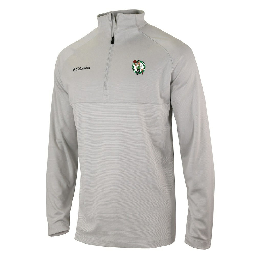 Boston Celtics Omni-Wick Rockin' It Quarter-Zip Pullover Top Heather Gray