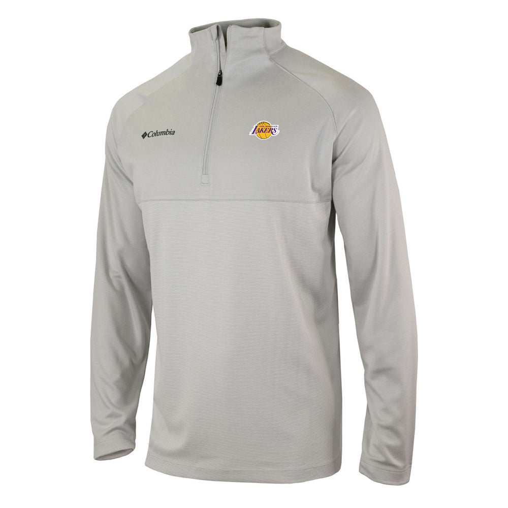 Los Angeles Lakers Omni-Wick Rockin' It Quarter-Zip Pullover Top Heather Gray