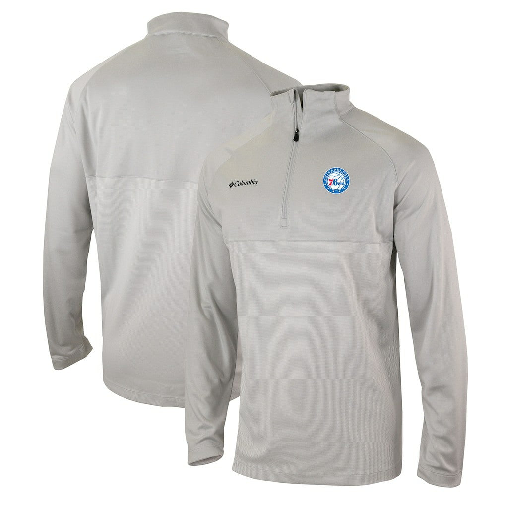 Philadelphia 76ers Omni-Wick Rockin' It Quarter-Zip Pullover Top Heather Gray