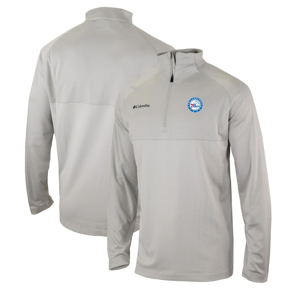Philadelphia 76ers Omni-Wick Rockin' It Quarter-Zip Pullover Top Heather Gray